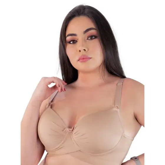Sutiã Plus Size Básico Reforçado de Microfibra Com Bojo