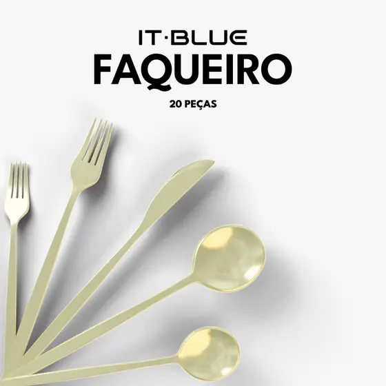 Kit 20 Peças Talheres de Aço Inox Garfo Colher Faca Faqueiro