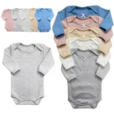 Kit 3 Body Manga Longa Bebê Gola Envelope Menino Menina 0 a 18 meses