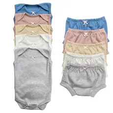 Kit Conjunto 2 Body Sem Manga + 2 Tapa Fralda Bebê Gola Envelope Menino Menina 0 a 18 meses