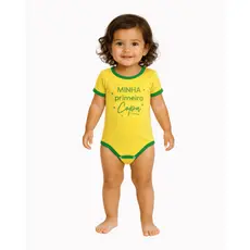 Body Brasil Manga Curta Bebê Gola Envelope Menino Menina 0 a 18 meses