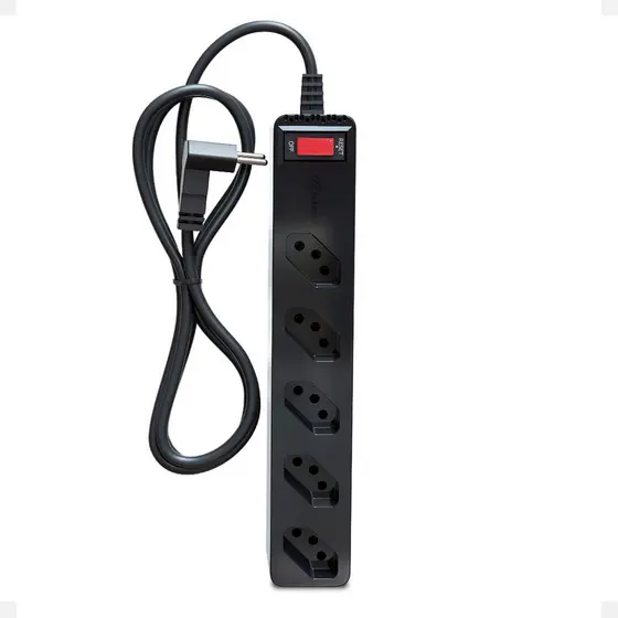 iCLAMPER Energia 5 Tomadas LCF Preto Filtro de Linha e Protetor Elétrico DPS Bivolt