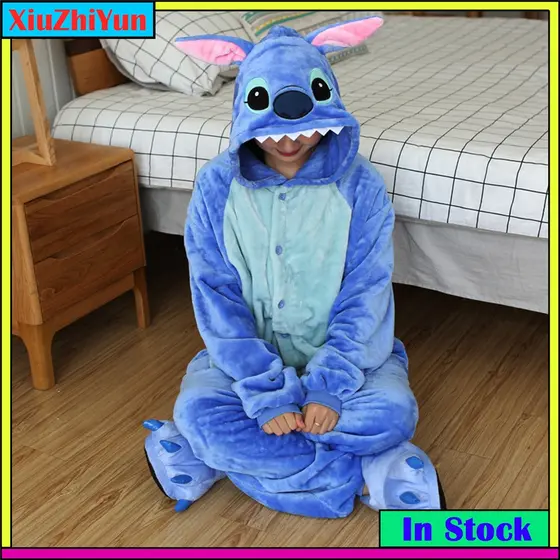 Kigurumi Stitch Pikachu Totoro Animal Cartoon Flanela Pijama Onesies Jumpsuits