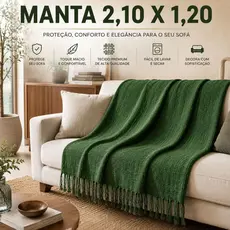 Manta Protetora de Sofá Premium 2,10 X 1,20 Aconchegante – Mais Conforto e Durabilidade