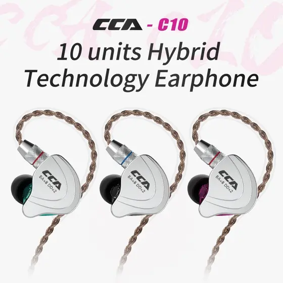 CCA C10 4ba + 1dd Híbrido Na Orelha Fone De Ouvido Hifi Dj Monito Running Sports 5 Unidade De Acionamento Fones Cancelamento De Ruído C12 ZS10 pro KZ 0,78 0,75