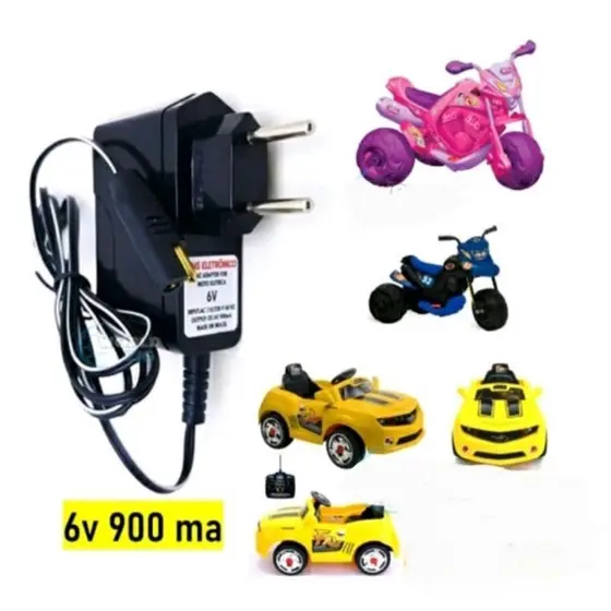 Fonte Carregador Moto Elétrica Bandeirante 6v Bivoltt Nova