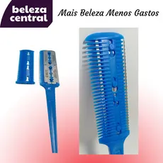 Pente Navalha Apara Retoca Desfia Desbasta Barba Cabelo Bigode Pezinho Costeleta - Vem Com 2 Lâminas - Unissex