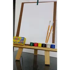 kit Pintura; Oferta Presentear sua Crianças Cavalete 40X50,Tintas,Pincel,Prancheta 10 Folhas A3