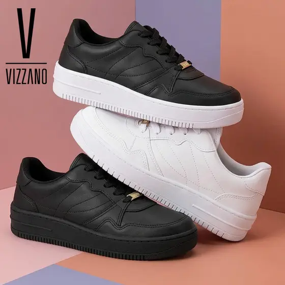 Tênis Vizzano Feminino Casual Plataforma Leve Macio acolchoado Confortável Original