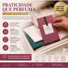 Sachê Perfumado Aromatizador Via Aroma 10g Original para Guarda-Roupa, Gavetas, Armários, Carro e Bolsa