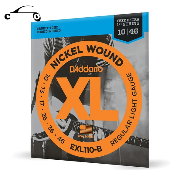 Encordoamento para Guitarra Daddario 010-046 EXL110-B Tensão Leve com 1ª Corda Mi Extra Jogo de cordas Para Guitarra Elétrica