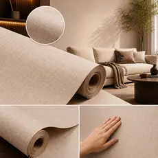 Papel de Parede Linho Texturizado Adesivo de Parede Sala Lavável Papel Adesivo de Parede 1M Até 6M