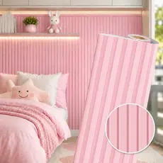 Papel de Parede para Quarto de Menina Meia Parede Papel de Parede Ripado Madeira Infantil