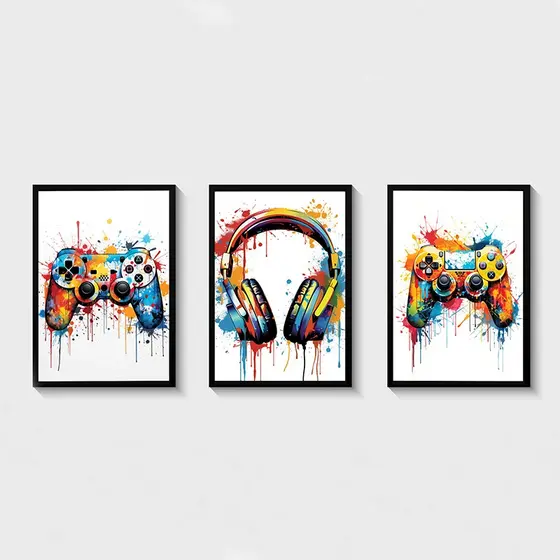 Quadros Decorativos de Decoração de Quarto de Jogos