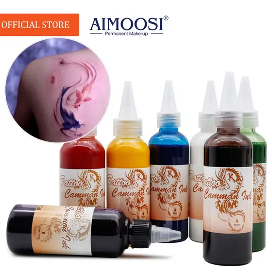 [AIMOOSI] Pigmento para tatuagem temporária, Golden Phoenix, para aerografia Tinta corporal temporária100ml Não alérgico