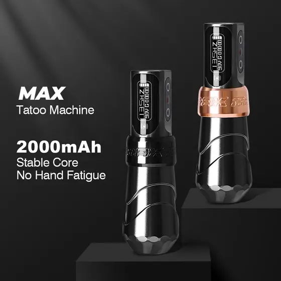 Caneta De Tatuagem Sem Fio Profissional MAX-Tela LCD , Motor Coreless , Alta Precisão (Caixa)