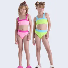 Conjunto Praia Infantil UV50+ Regata Charmosa com Alcinhas