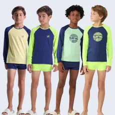 Conjunto Moda Praia UV50+ Infantil Masculino Raglan Surf