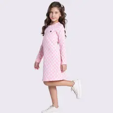 Vestido Infantil Feminino em Jacquard Quadriculado
