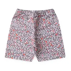 Bermuda Infantil Tactel Letrinhas Chumbo