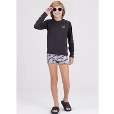 Conjunto Infantil Manga Longa UV 50+ Coqueiros Preto