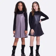 Conjunto Cropped e Vestido Infantil