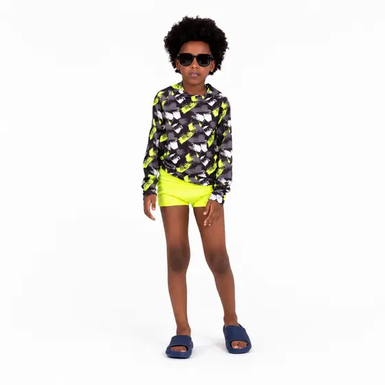 Conjunto Infantil Manga Longa UV 50+ Tintas Amarelo