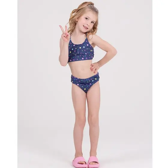 Conjunto Infantil Biquíni UV 50+ Babadinho Marinho