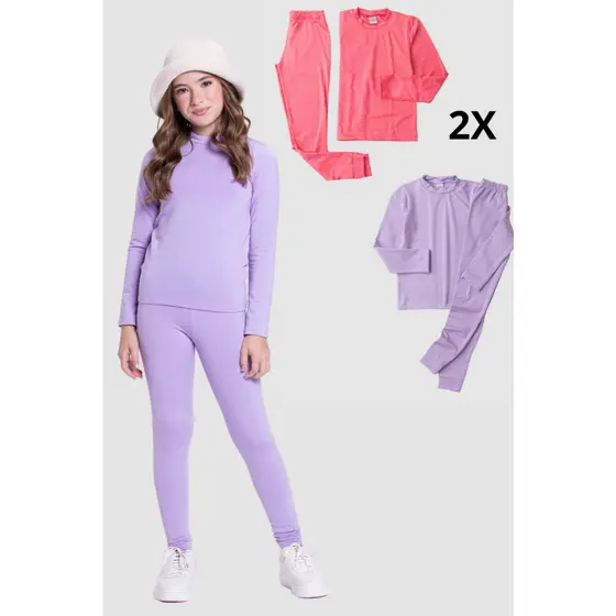 Kit 2 Conjuntos Infantil Térmicos Feminino