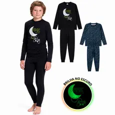Kit 2 Conjuntos Infantil Térmicos Detalhes Masculino