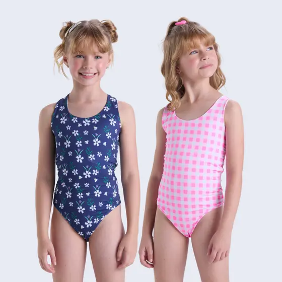 Maiô Infantil UV50+ Estampado com Faixa nas Costas