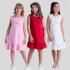 Vestido Infantil Menina Verão Rustique com Laço