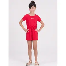 Macaquinho Infantil Amarração Laço Vermelho