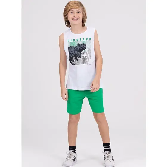Conjunto Regata Infantil Dinosaur Branco