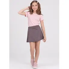 Conjunto infantil Saia Básico Rosa Claro