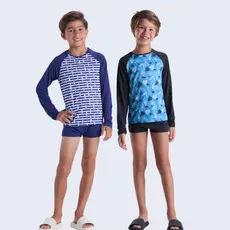 Conjunto Moda Praia UV50+ Infantil Raglan Sublimado