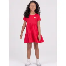 Vestido Infantil Aplique Termocolante Vermelho