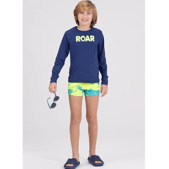 Conjunto Infantil Manga Longa UV 50+ Roar Marinho