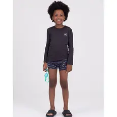 Conjunto Infantil Manga Longa UV 50+ Peixinhos Preto