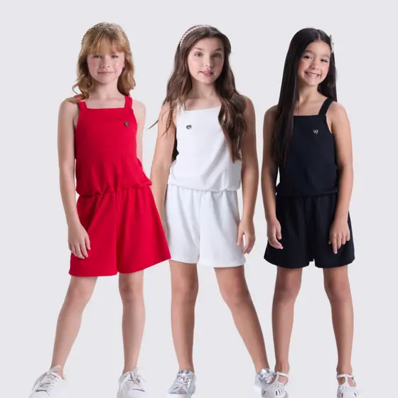 Macaquinho Infantil Feminino Rustique Alcinha