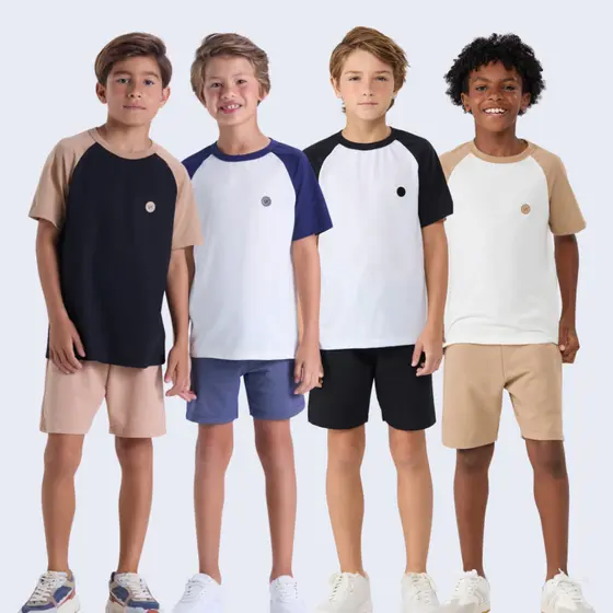 Conjunto Infantil Masculino de Verão Raglan