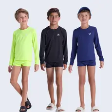 Conjunto Moda Praia Infantil Masculino Liso UV50+