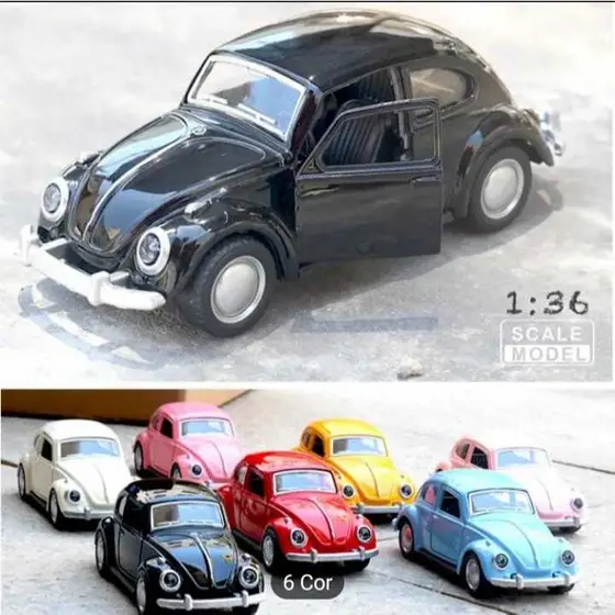 Miniatura Carrinho COLEÇÃO Fusca Volkswagem Abre Portas Fricção Fusquinha