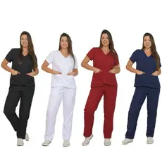 Conjunto pijama Cirúrgico scrub Tecido mais encorpado não fica transparente Unissex 10