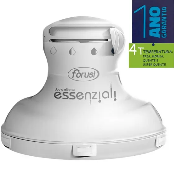 Ducha /Chuveiro Elétrico Branco ou Preto Essenziali 4 Temperaturas 127V 220V 6800W Forusi
