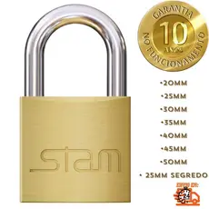 Cadeado Stam Original Zamac Latonado 20 25 30 35 40 45 e 50mm