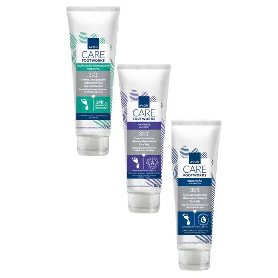 Kit Creme Hidratante + Esfoliante para os Pés FootWorks Avon Care