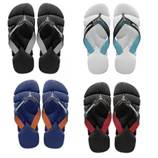 Kit 04 Pares De Chinelo Sandália Masculino Power Macia Antiderrapante Com Tiras Grossas Reforçadas