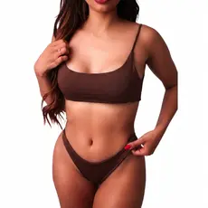 Biquíni Forrado Suplex Modelo Cropped Top Faixa E Asa Delta Moda Gringa Feminino