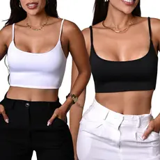 Kit 2 Cropped Alça Suplex Blogueira Top Verão Modelo Blusa